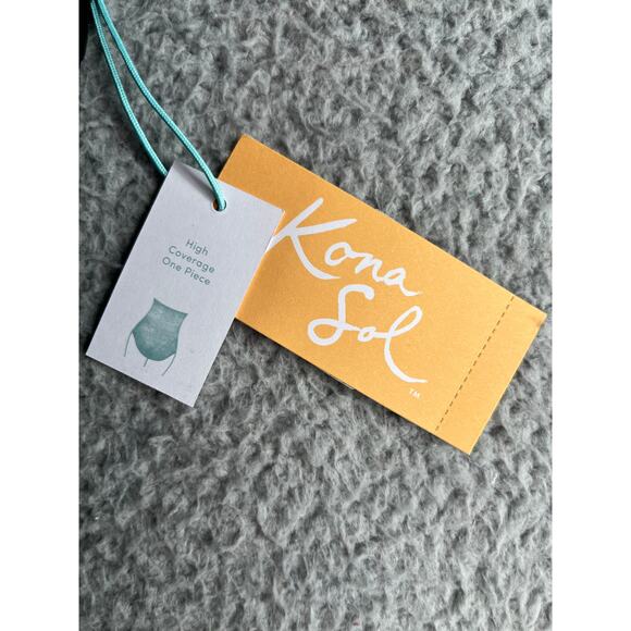 Kona Sol One Piece Swimsuit Womens Small Black Drawstring Detailed Swimwear NWT - Picture 2 of 11